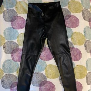 21 saints black leather leggings